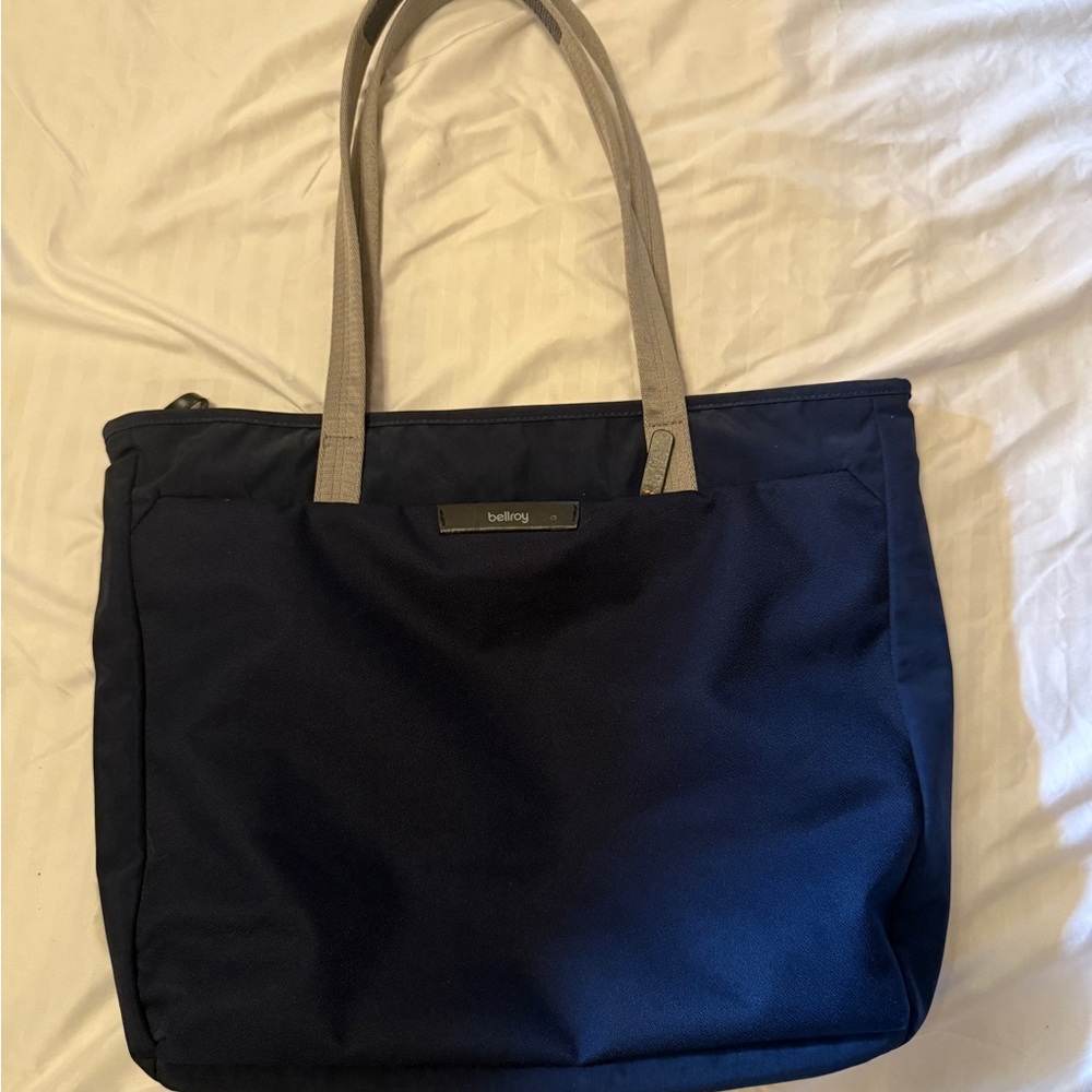 Bellroy Tokyo Tote Dark Blue Tote with Light Gray Straps